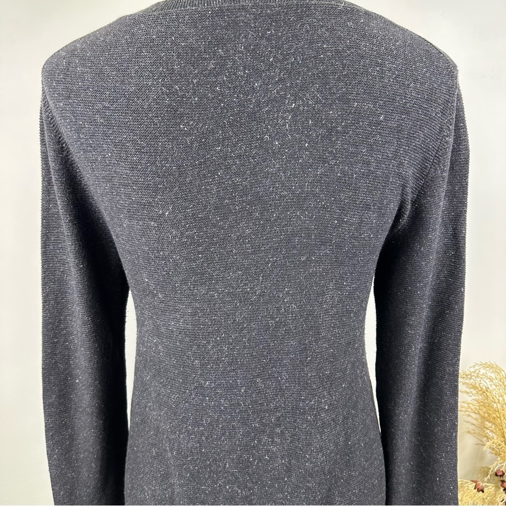 Eileen Fisher Long Sleeve Knit Dress Gray‎ V-neck Cotton Linen Blend Size S - Picture 5 of 10